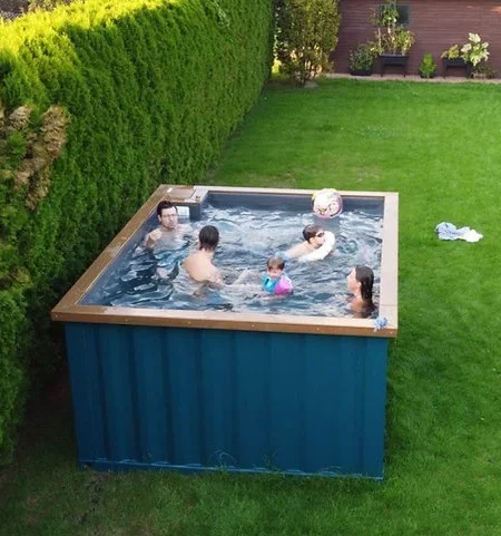 Piscina spa contenedor con jacuzzi 3 x 2,5 m