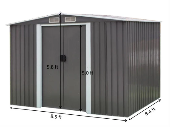 Cobertizo metálico jardín 8'x8' – Almacenaje exterior - Imagen 3