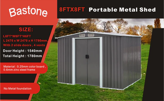 Cobertizo metálico jardín 8'x8' – Almacenaje exterior - Imagen 2