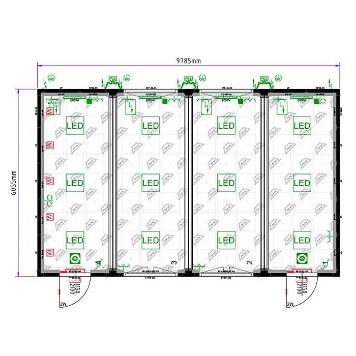 Conjunto de 4 bungalows – Aulas u oficinas conectables - Imagen 5